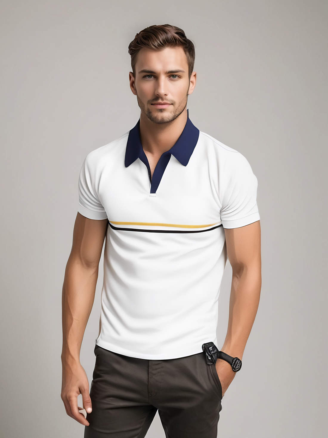 Striped Polo Tee